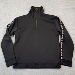 Dropdead Sweatshirt Women 8 Black Pullover Half Zip Logo Sleeve Streetwear